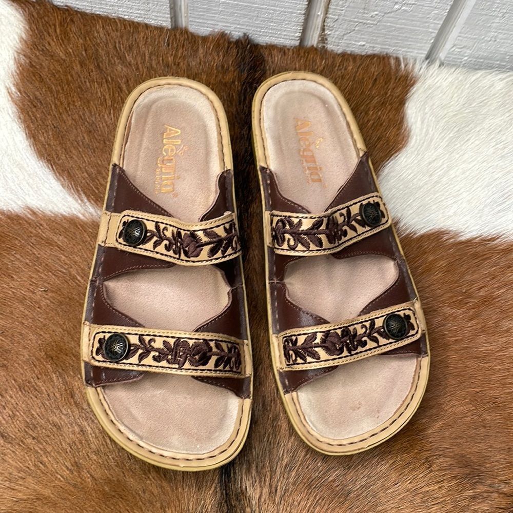 Alegría women sandals brown and tan size 38